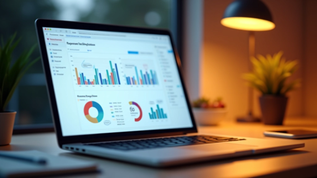 Cloud-baseret analytik dashboard med farvekodede grafer og statistikker