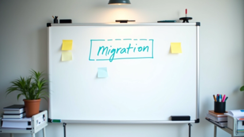 Whiteboard skitse med trin til cloud migration og infrastruktur planning
